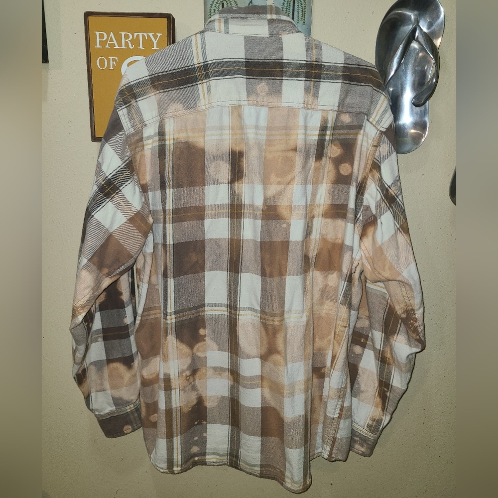 Bass pro shop Flannel bleached tan|brown Lrg